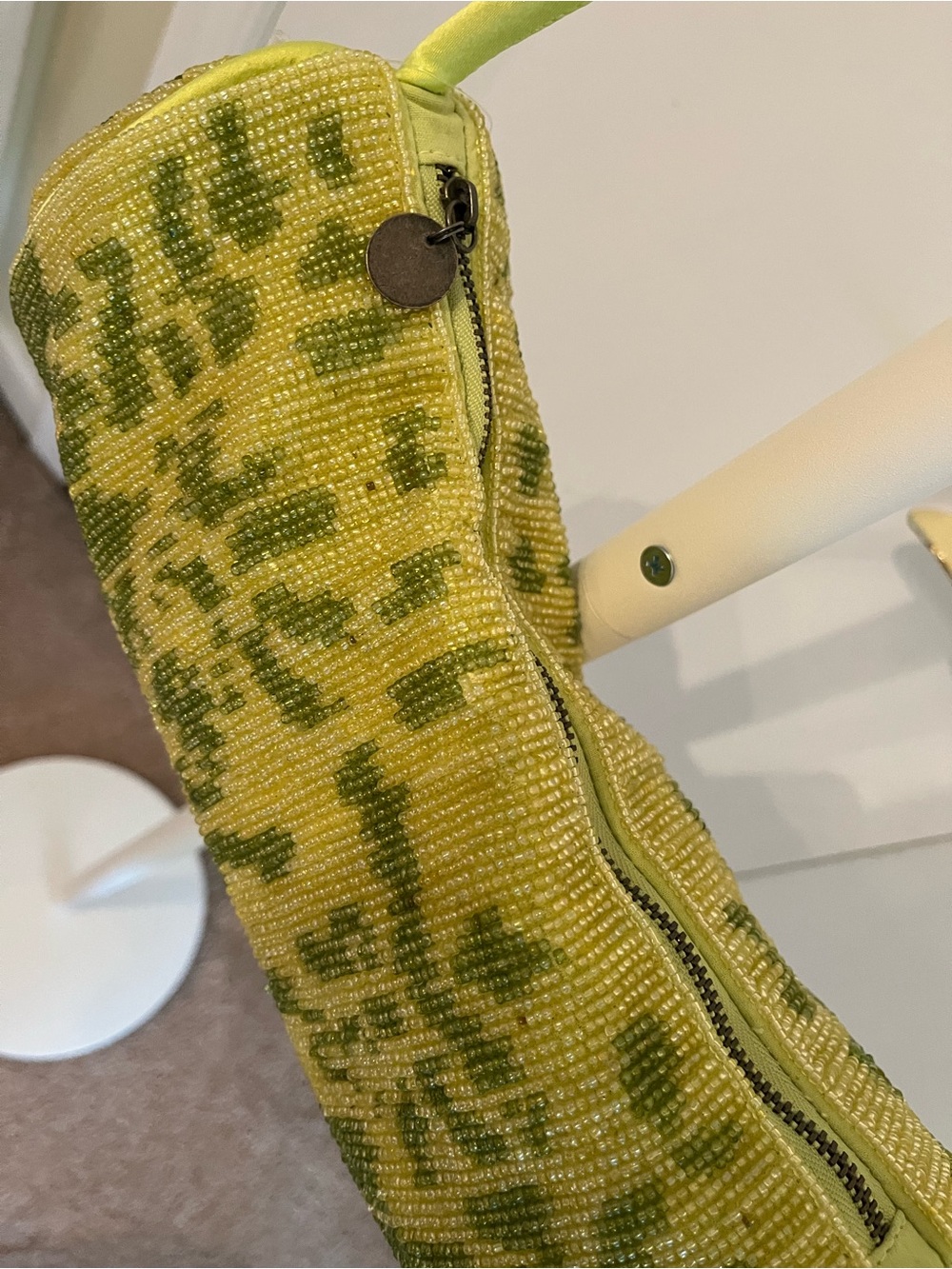 Free People NWT Bailey beaded barrel bag - green color sold out online! - Picture 3 of 3